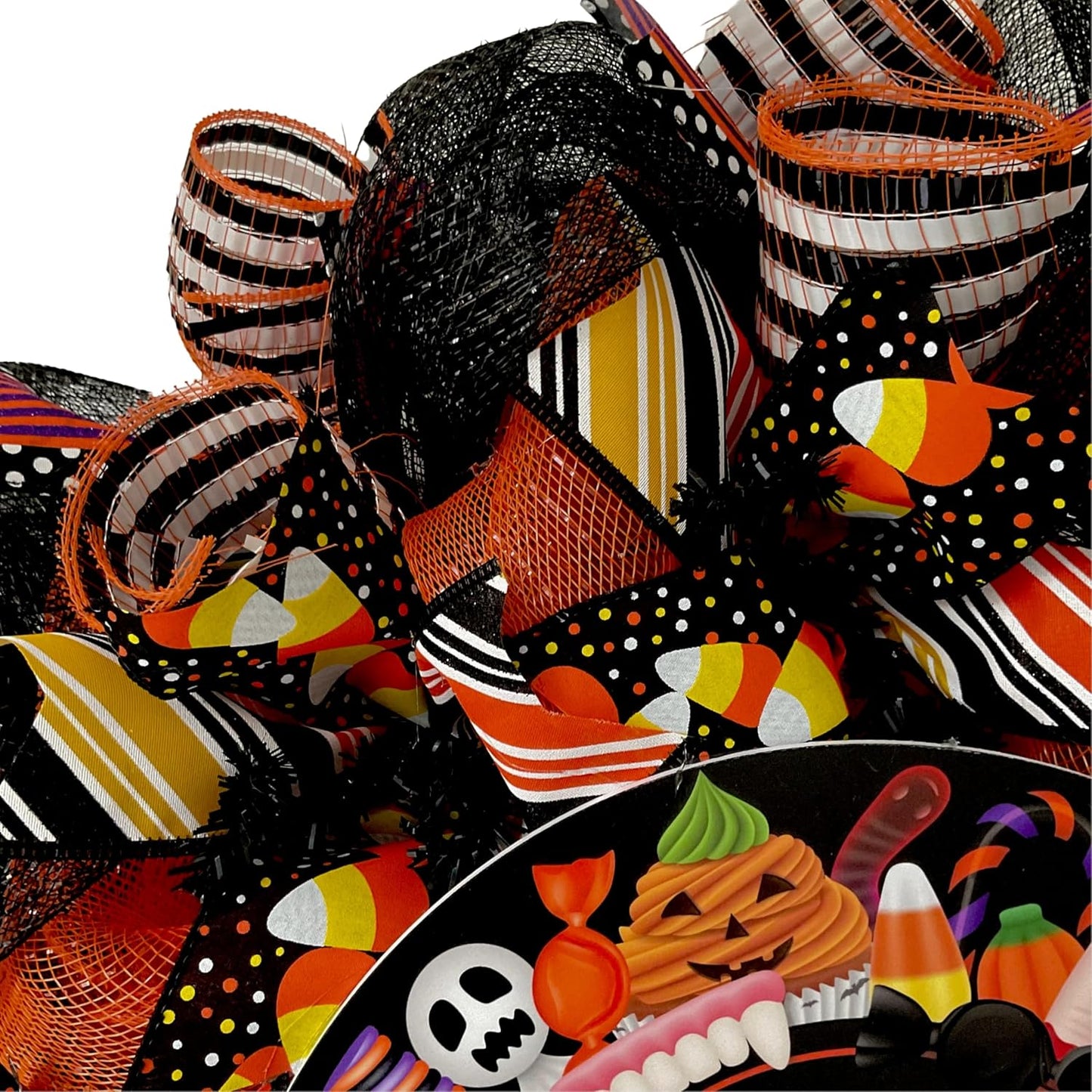 Trick or Treat Halloween Candy Wreath Available in 24 inch or 28 inch diameter Indoor/Outdoor