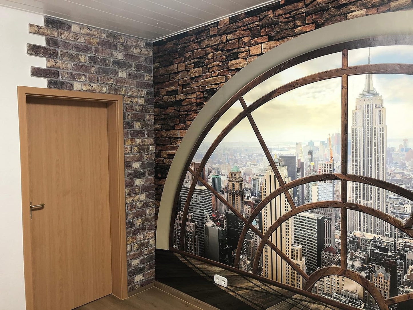 Dundee Deco 3D Wall Panels Faux Brick - Cladding Grey Brown Stone Look Wall Paneling, Styrofoam, Sample, Size 10 x 10 in.