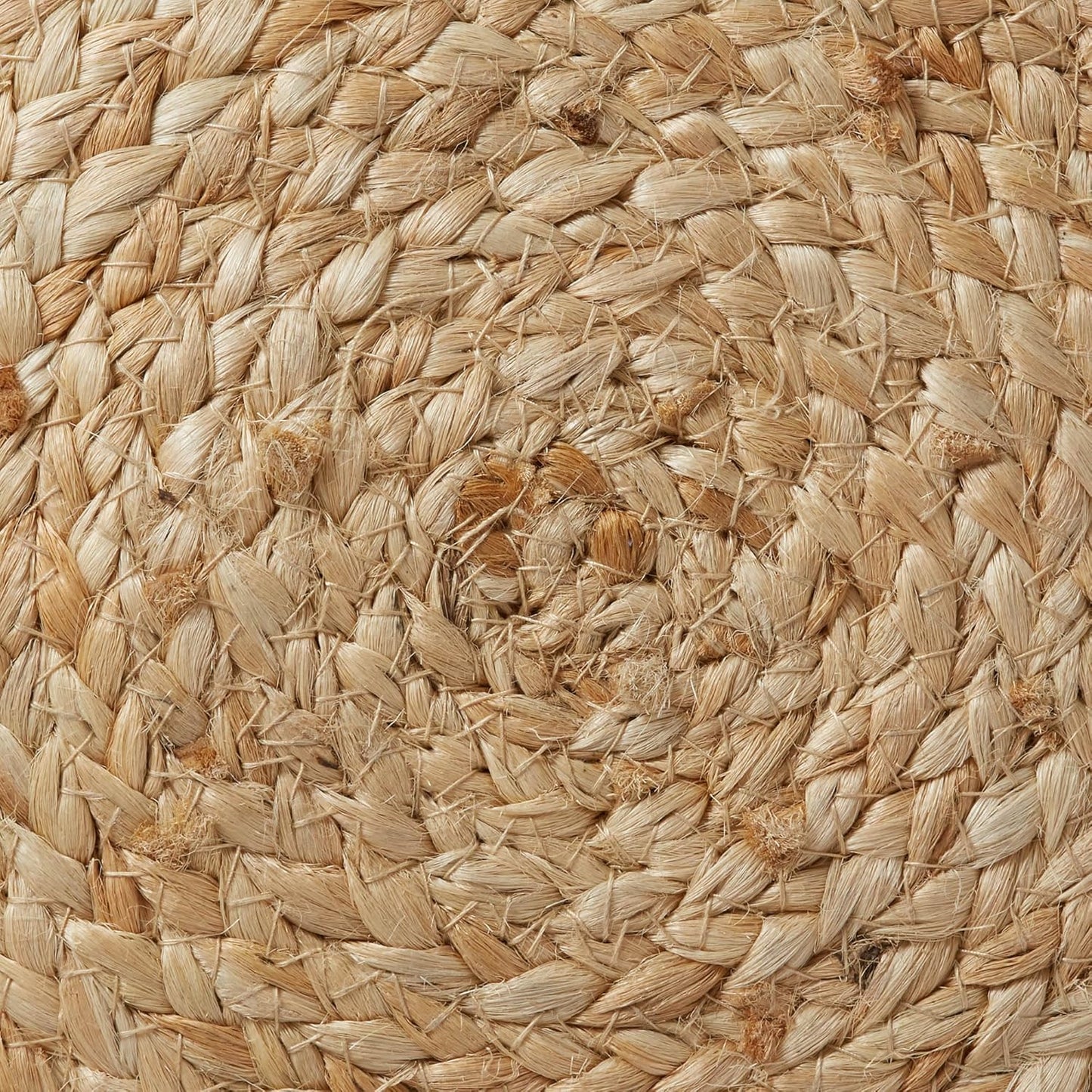 Casafield Hand-Braided Jute Pouf Ottoman Footrest, 19" Round x 10-1/2" High, Natural Woven Boho Floor Cushion, Home Decor for Living Room, Bedroom, Apartment