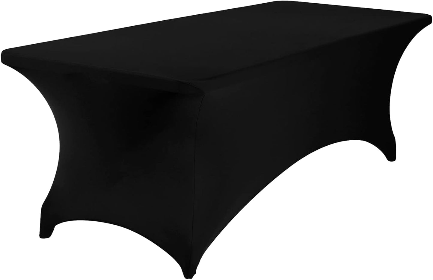 Spandex 8ft Waterproof Table Cover for Party,Wedding, Banquet, and Events(Black)