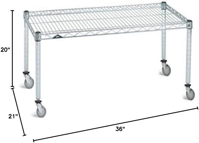 Omega Products Corporation 21" Deep x 36" Wide x 20" High Chrome Mobile Dunnage Rack