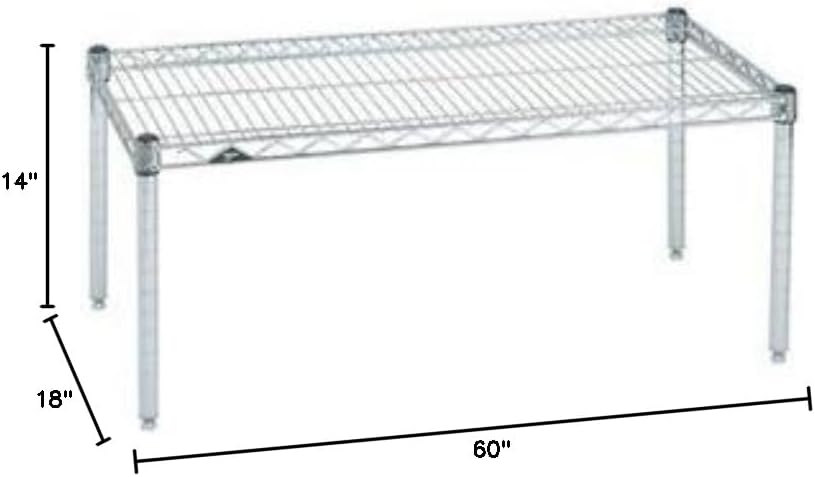 Omega Products Corporation 18" Deep x 60" Wide x 14" High Chrome Stationary Dunnage Rack