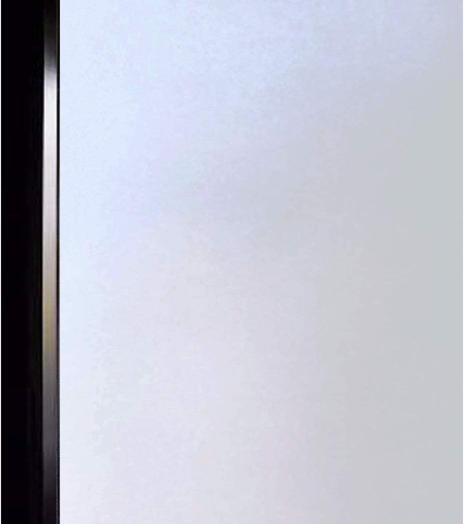 DUOFIRE Privacy Window Film Frosted Glass Film Matte White Static Cling Glass Film No Glue Anti-UV Window Sticker Non Adhesive for Privacy Office Meeting Room Bathroom Living Room DS001W 35.4x118in