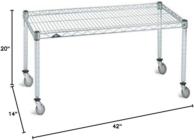 Omega Products Corporation 14" Deep x 42" Wide x 20" High Chrome Mobile Dunnage Rack
