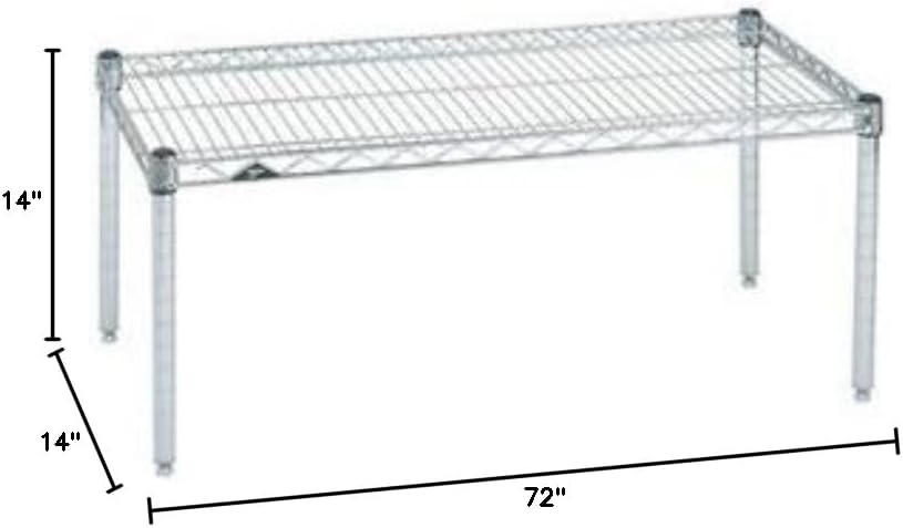 Omega Products Corporation 14" Deep x 72" Wide x 14" High Chrome Stationary Dunnage Rack