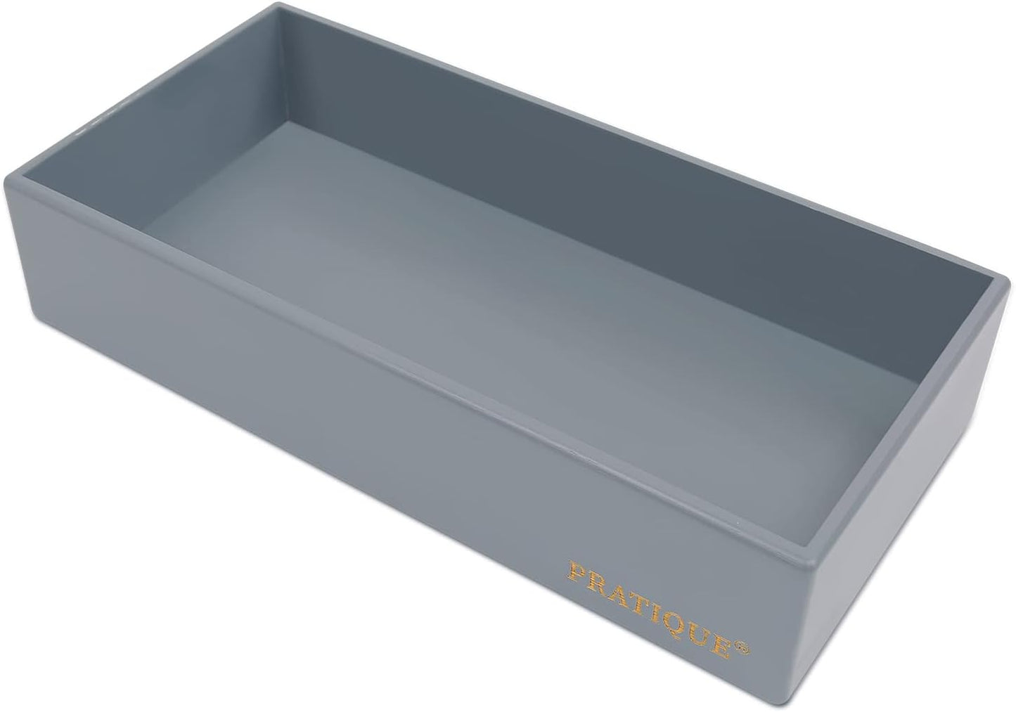 Bamboo Drawer Organizer - Kitchen Utensil Organizer Silverware Tray Cutlery Holder，Office Desk Supplies and Accessories,12 * 5.9 * 2.6,Grey