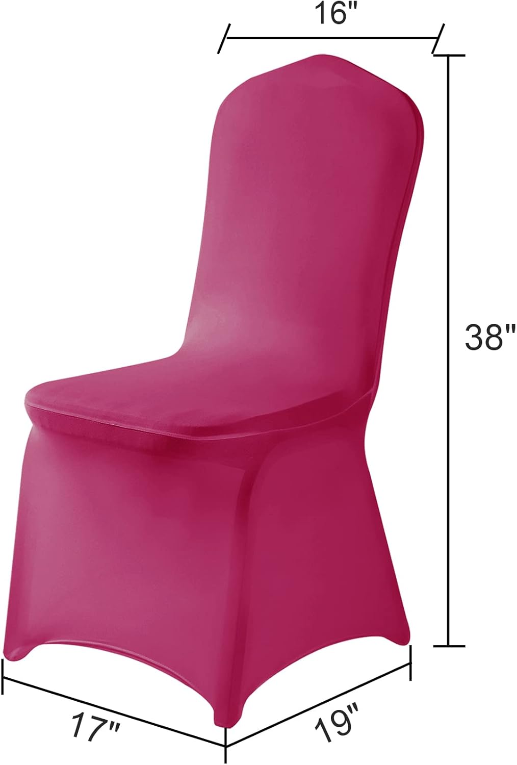 Chair Cover, 12PCS, Fuchsia, Spandex, Living Room, Removable, Protector, Stretch, Party, Banquet, Wedding Event, Hotel