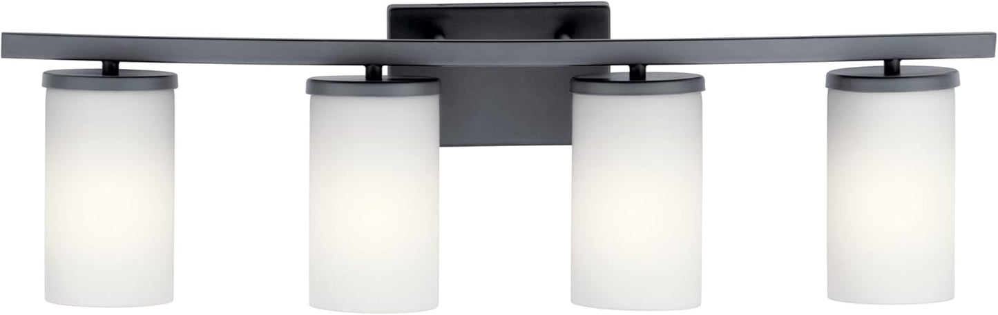 KICHLER 45498BK Crosby Vanity, 4-Light 400 Total Watts, Black