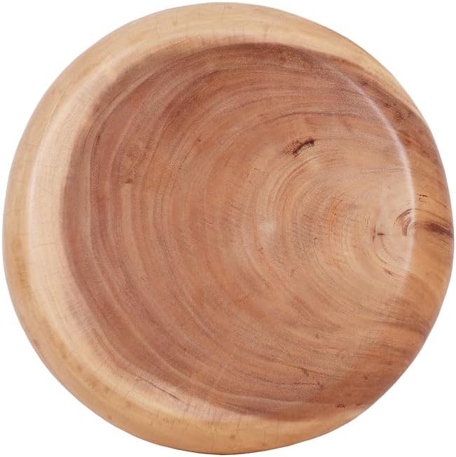 Rutledge & King Naples Wood End Table - Small Round Side Table - Suar Wood Side Table - Round Nightstand/Small Accent Table - Round End Tables Living Room - Wooden Side Table