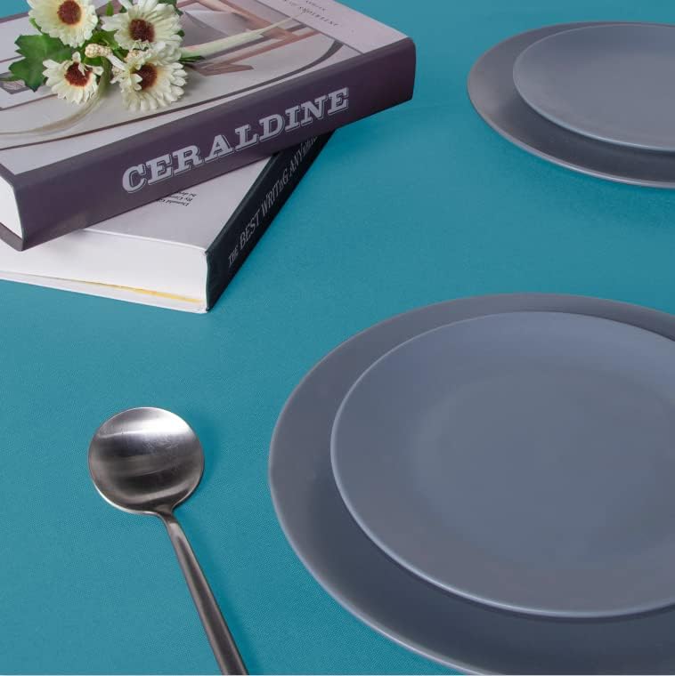 sancua Rectangle Tablecloth - 70 x 90 Inch - Stain and Wrinkle Resistant Washable Polyester Table Cloth, Decorative Fabric Table Cover for Dining Tables, Buffet Parties and Camping, Teal