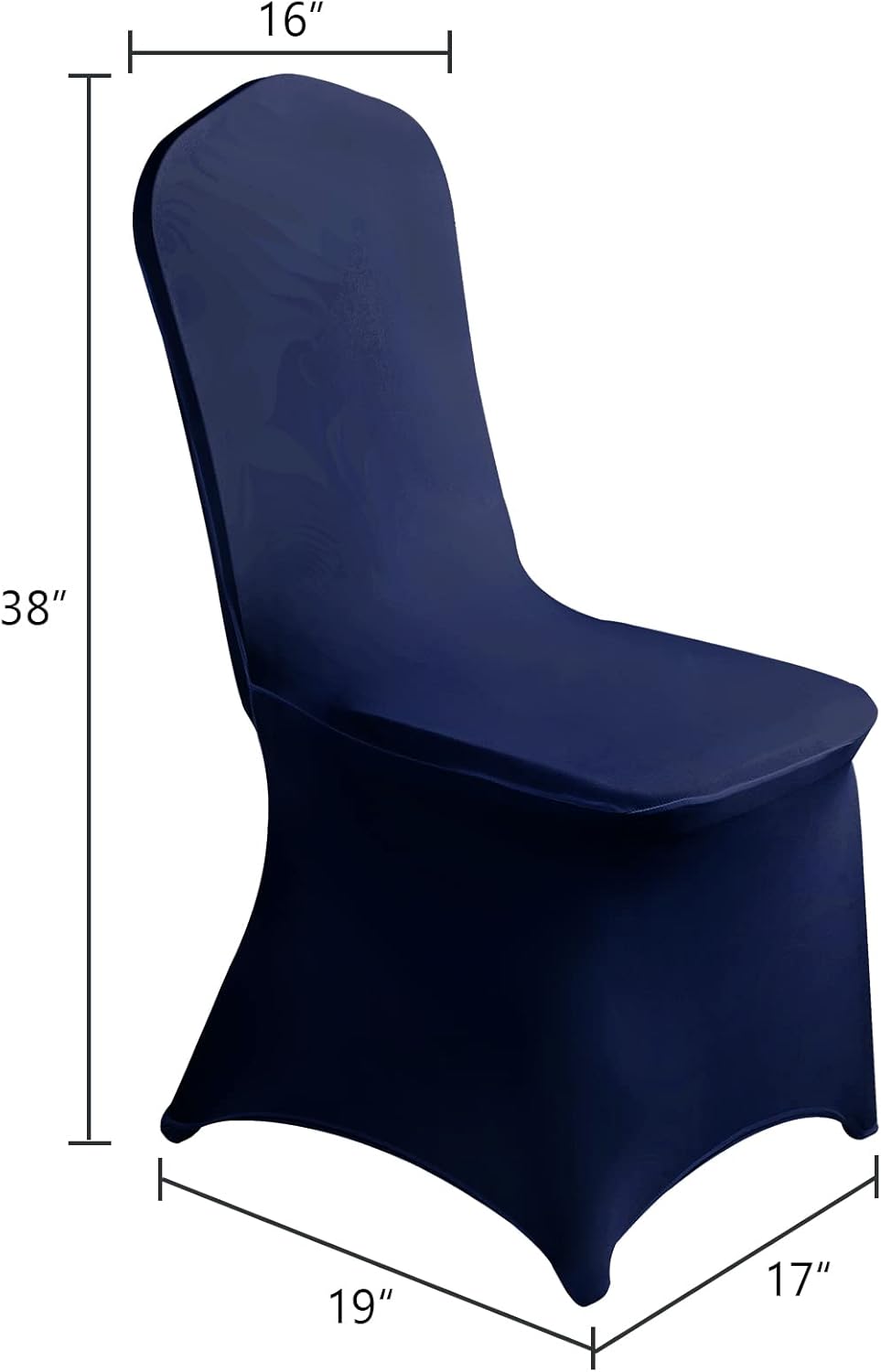 SUPERO Navy Chair Cover, 12PCS Stretch Waterproof Polyester, Protector Chair Cover for Party, Banquet, Wedding Event, Hotel, Universal Fit