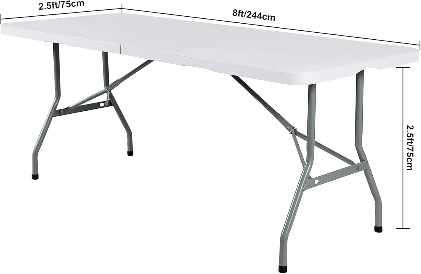 Spandex 8ft Waterproof Table Cover for Party,Wedding, Banquet, and Events(Ivory)