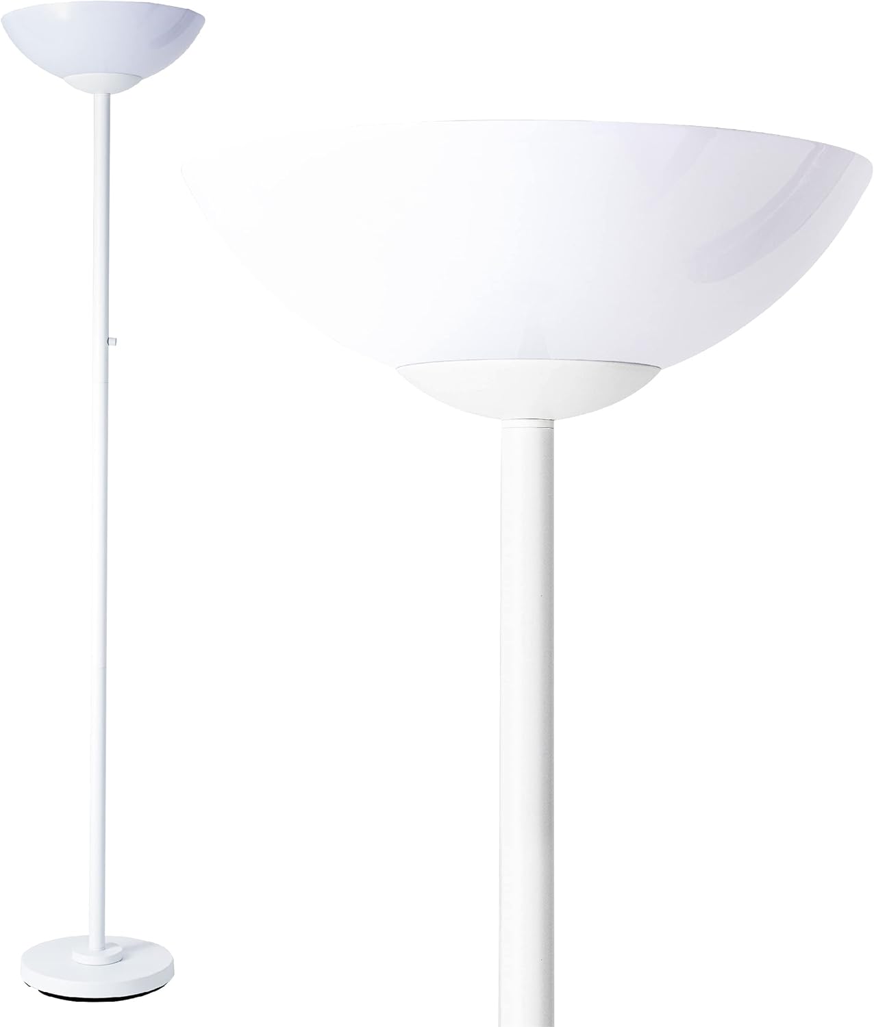 Super Bright Floor Lamp 8000LUMEN - DIMMABLE 30K Energy-Efficient Standing Lamp with Cement Base, for Living Room and Bedroom - Matte Finish, Modern and Elegant Design (White)