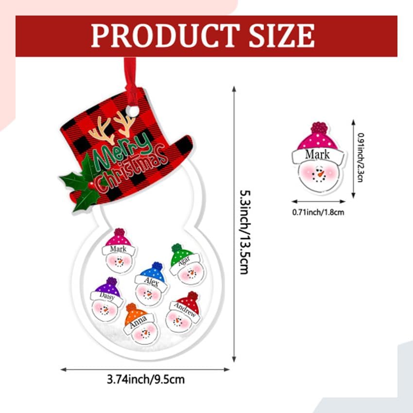 Personalized Christmas Ornaments - Custom Picture & Text Ornaments for Christmas 2024, Baby's 1st Christmas Ornament with Picture for Xmas Tree Custom Gifts for Family, Mom, Dad, Friend (Snowman)