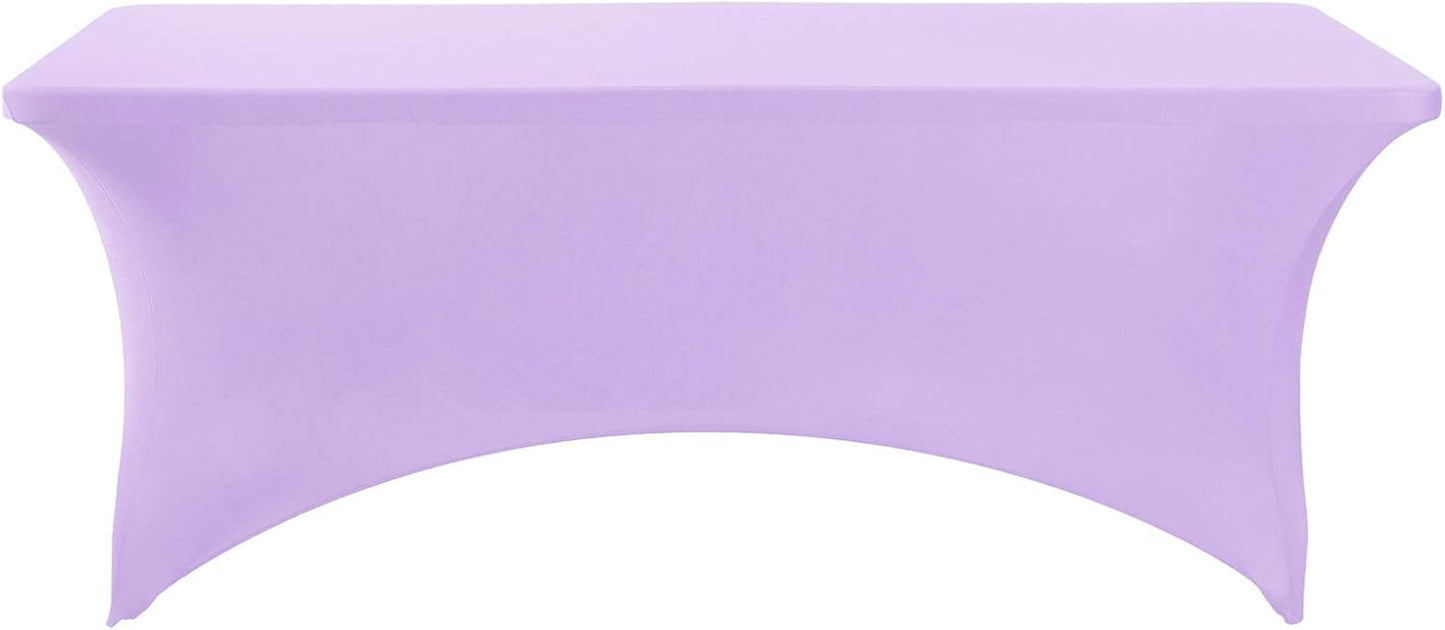 Spandex Table Cover for 8FT or 4ft or 6ft Table Universal Fitted Stretch Tablecloth for Party, Banquet, Wedding and Events-Lavender