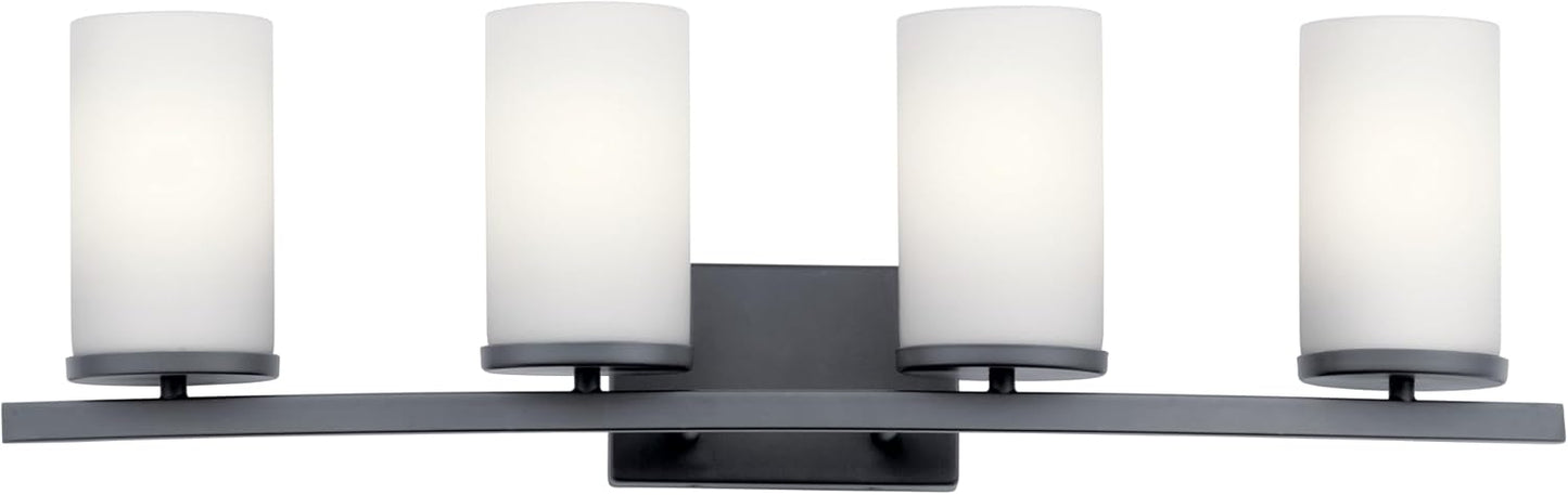 KICHLER 45498BK Crosby Vanity, 4-Light 400 Total Watts, Black