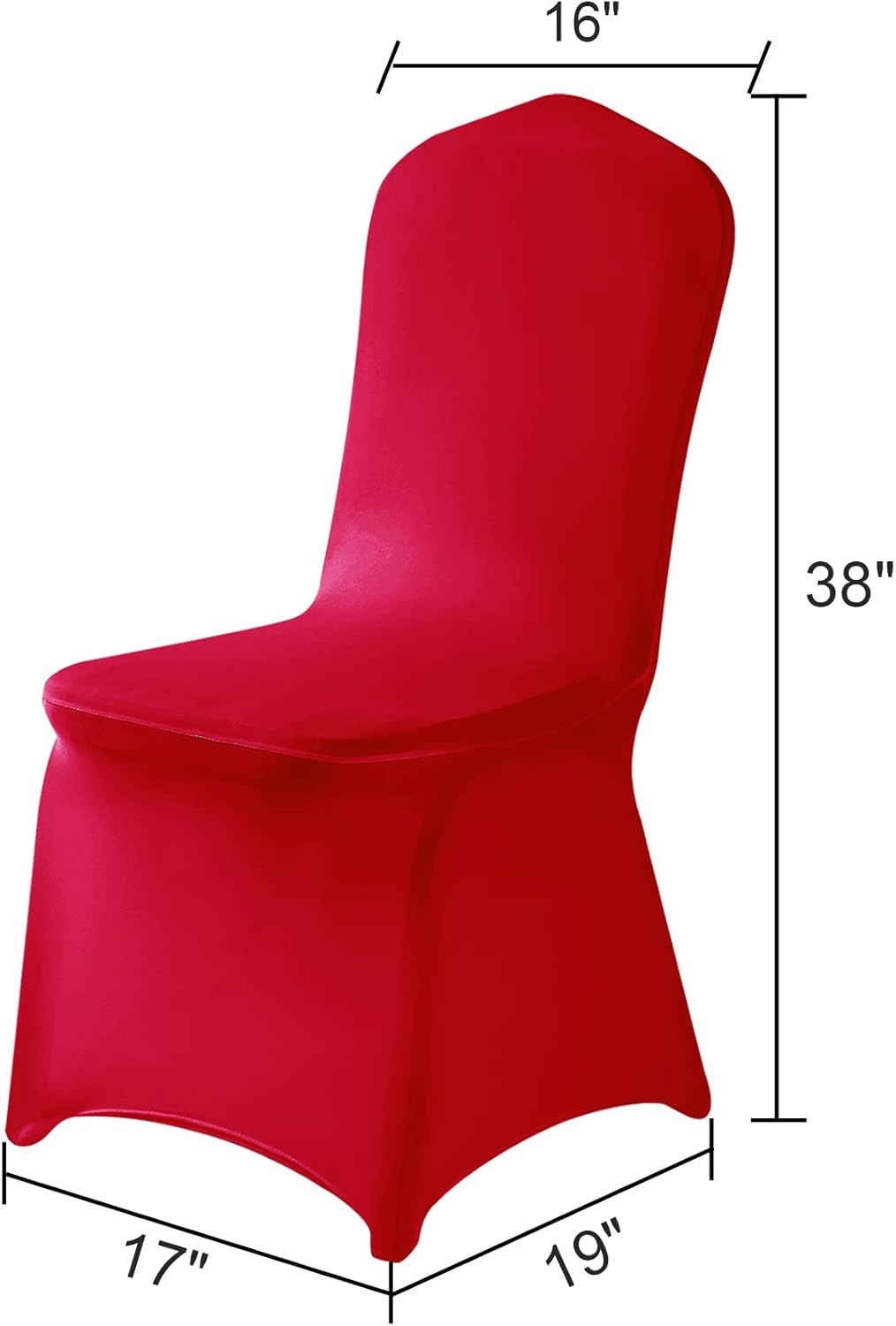 Spandex Chair Covers - 25PCS Removable, Washable Protectors for Living Room, Party, Banquet, Wedding, Hotel (Dark Red)