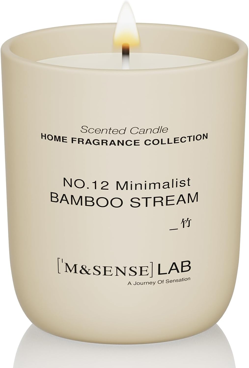 M&SENSE Natural Soy Candle| Bamboo Stream | 5.3 oz | Minimalist Scented Candle for Relaxation, Gifting, Home Décor | for Bedroom, Office, Party Small