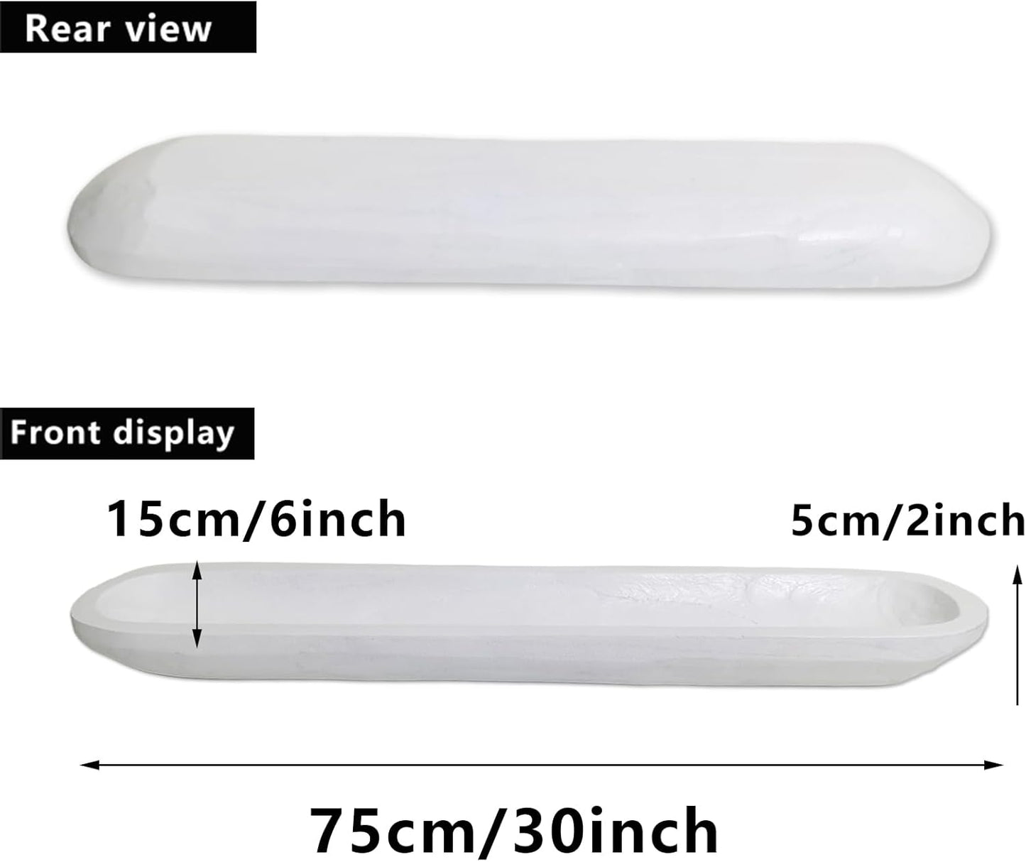 Wooden Dough Bowl Decor, Vintage Wooden Bowl Hand Carved Home Decor for Dining Table Center, Living Room, Kitchen Decor. (30inch white)