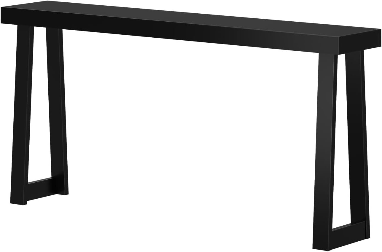 Plank+Beam Solid Wood Console Table, 66 Inch, Sofa Table, Narrow Entryway Table for Hallway, Behind The Couch, Living Room, Foyer, Easy Assembly, Black