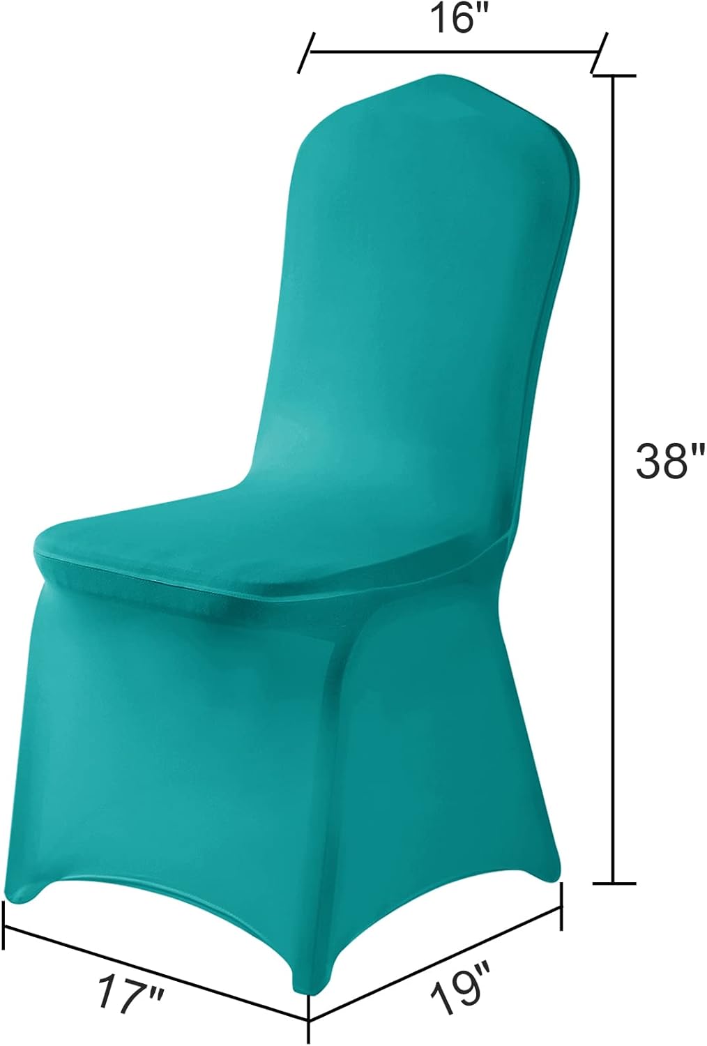 Spandex Chair Covers, 12PCS, Washable Protector for Living Room, Party, Banquet, Wedding, Hotel (Turquoise)