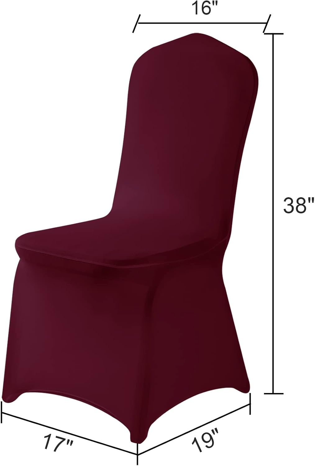 Spandex Chair Cover,12PCS,Chair Covers,Living Room Chair Covers,Removable Chair Cover Washable Protector Stretch Chair Cover for Party, Banquet,Wedding Event,Hotel(Burgundy)