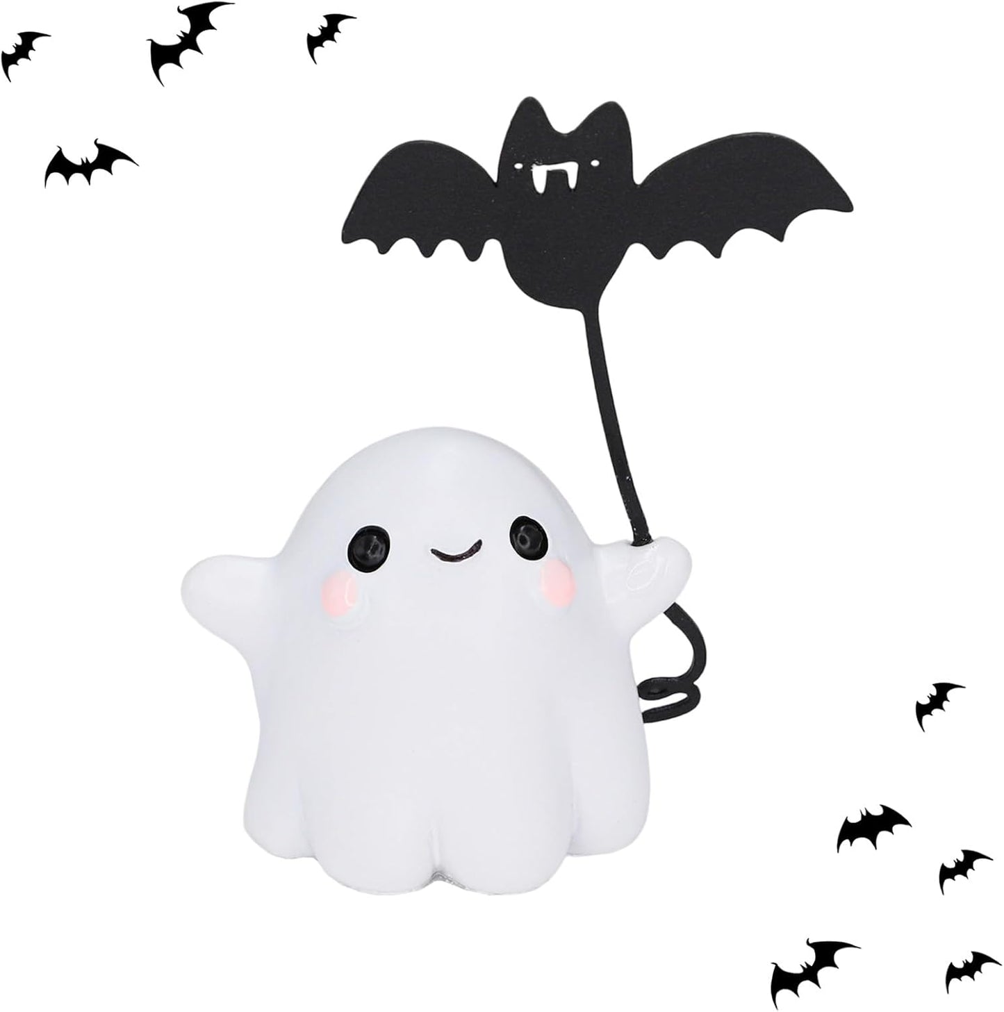 Halloween Ghost Pull Bat Statue Funny Cartoon Spooky Ornament Figurine Mini Halloween Figurine Decorations Cute Spooky Bat Statue for Home Office Car Decorations Ornament