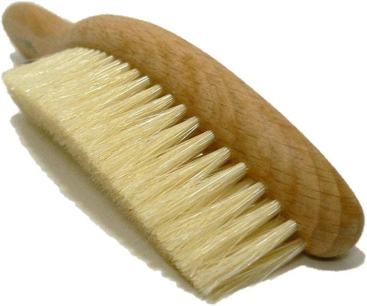 Valentino Garemi Traditional Hat Cleaning Brush | Remove Dust, Dry Stains, Rain Spots, Sweat Marks, Pet or Human Hair | Genuine Boar Hair Made in Germany (White Bristles)