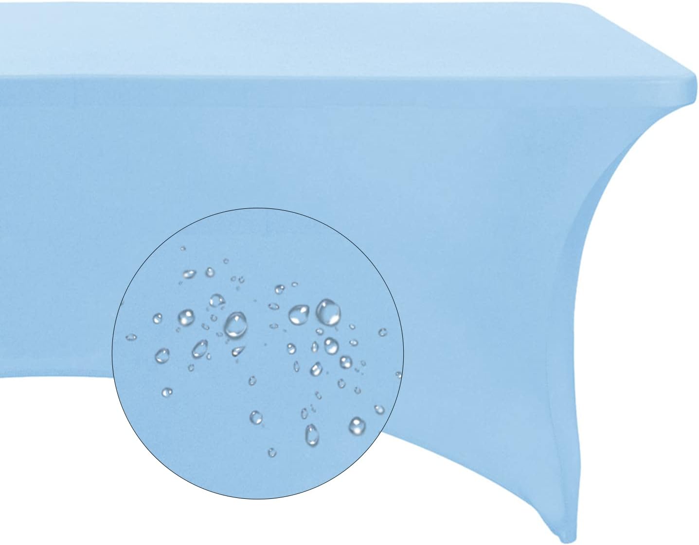 Spandex 4ft Waterproof Table Cover for Party,Wedding, Banquet, and Events(Blue Mist)