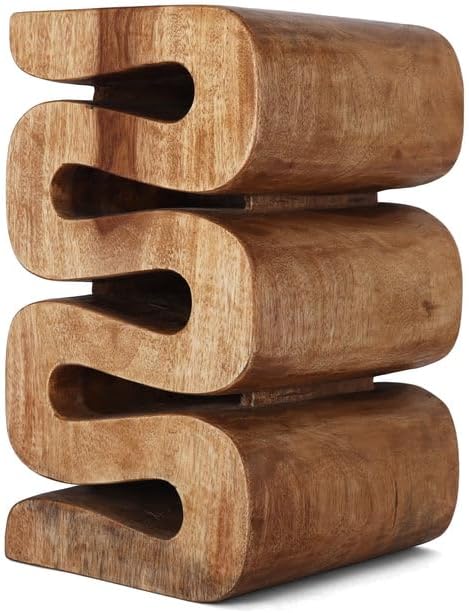 Rutledge & King Aspen Wood End Table - Unique Wooden Side Table - Mid Century Side Table - Saur Wood Side Table - Small Accent Table - Mid Century Modern Side Table