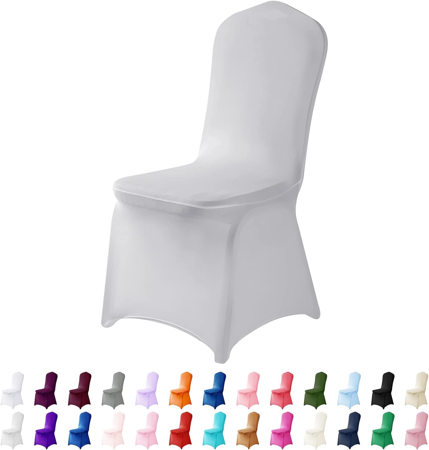 Spandex Chair Cover,25PCS,Chair Covers,Living Room Chair Covers,Removable Chair Cover Washable Protector Stretch Chair Cover for Party, Banquet,Wedding Event,Hotel(Sliver)