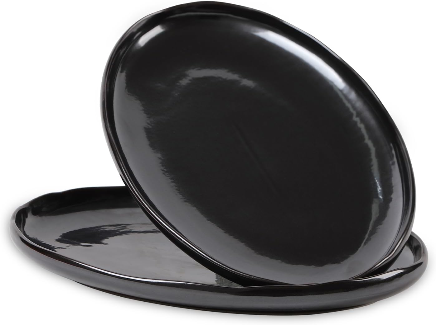 vicrays Serving Platter Ceramic Tray Plates Extra Large Oval 14.5 Inch Porcelain Dinner Plates Long Serving Dish Set Entertaining Party Restaurant Food Meat Sushi Fish Turkey Platter - Black