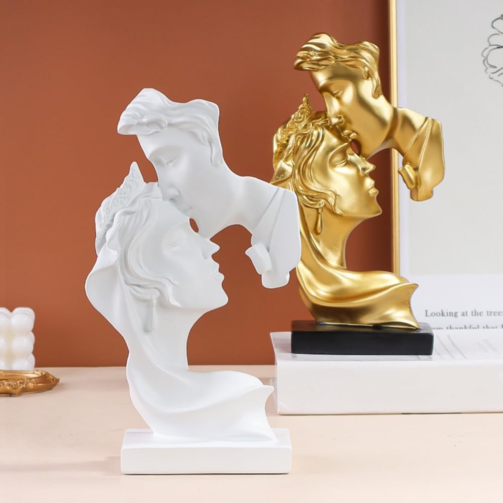 Large Couples Kiss Sculpture,Abstract Art Couple Sculpture Home Furnishing Resin Statue Decoration Romantic Statue Used for Home Decoration, Wedding, Gift