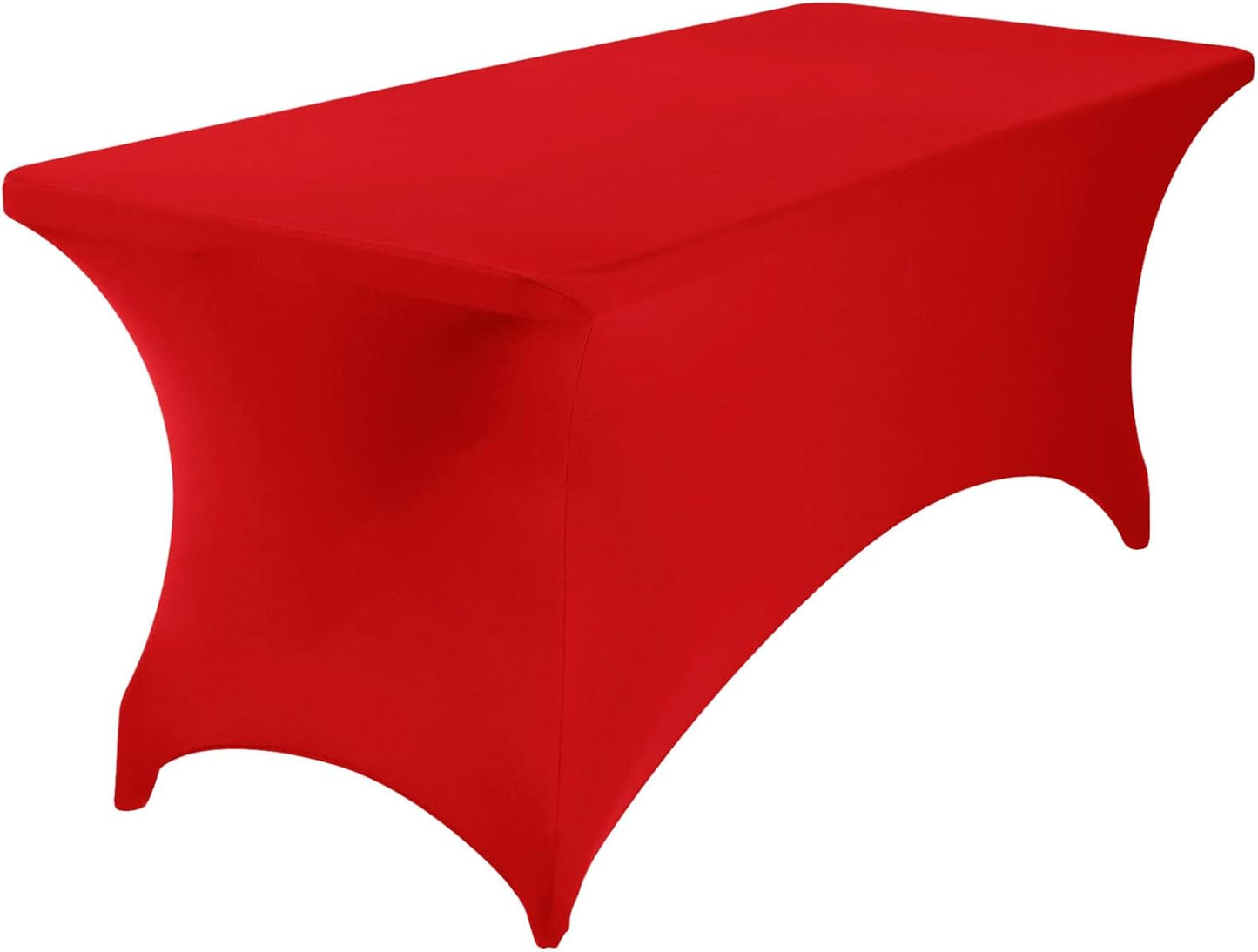 Spandex 6ft Waterproof Table Cover for Party,Wedding, Banquet, and Events(Red)
