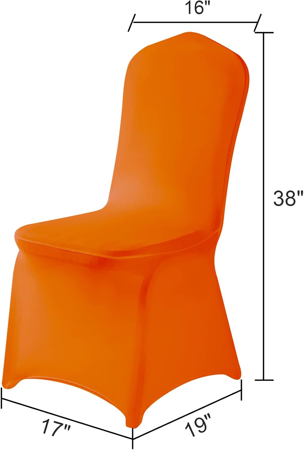 Spandex Chair Covers, 12PCS, Washable Protector for Living Room, Party, Banquet, Wedding, Hotel (Orange)