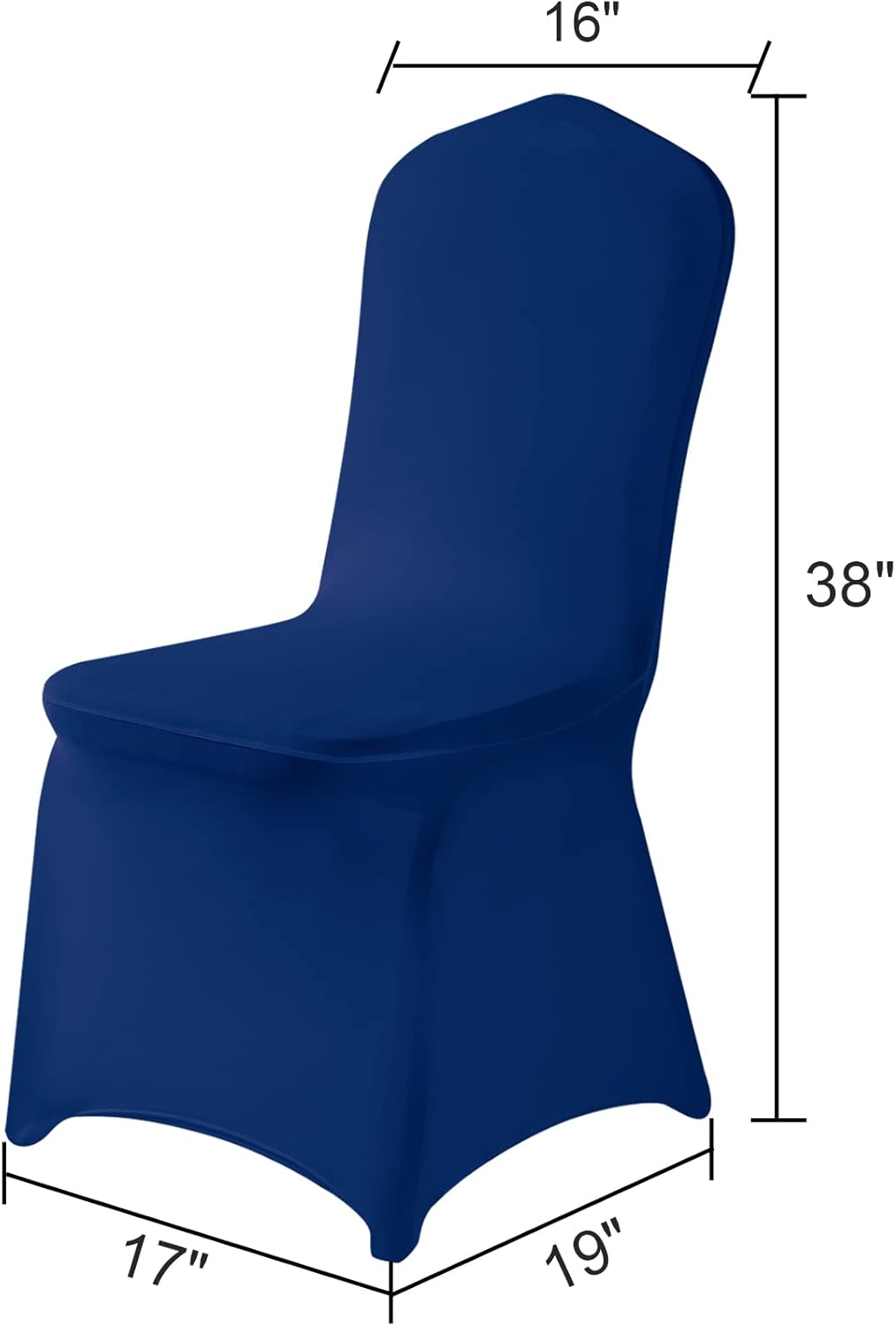 Spandex Chair Covers, 12PCS, Removable Washable Protector for Living Room, Party, Banquet, Wedding, Hotel (Classic Blue)