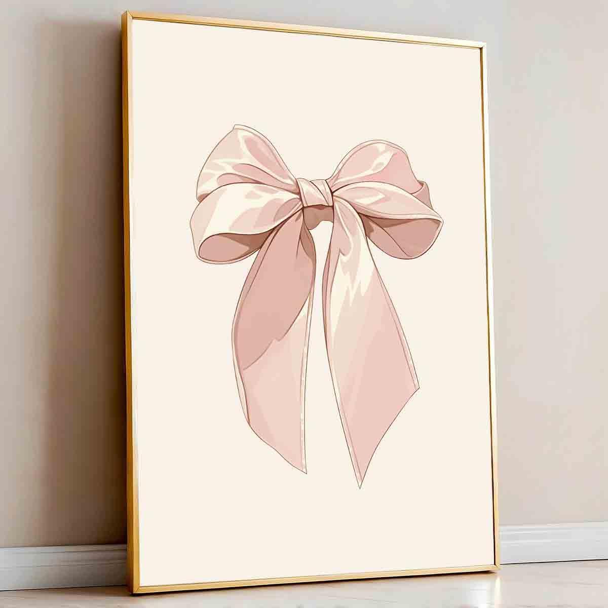 Vlolvfe Pink Bow Pictures Watercolor Bow Picture Bows Poster Light Pink Bows Poster Preppy Coquette Posters Trendy Aesthetic Wall Art Girly Room Decor 16x24inch No Frame