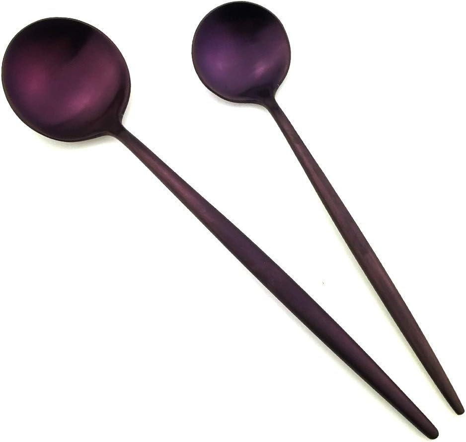 20-Pieces Luxury Purple 18/10 Stainless Steel Flatware Set, Matte Finish, Service for 4