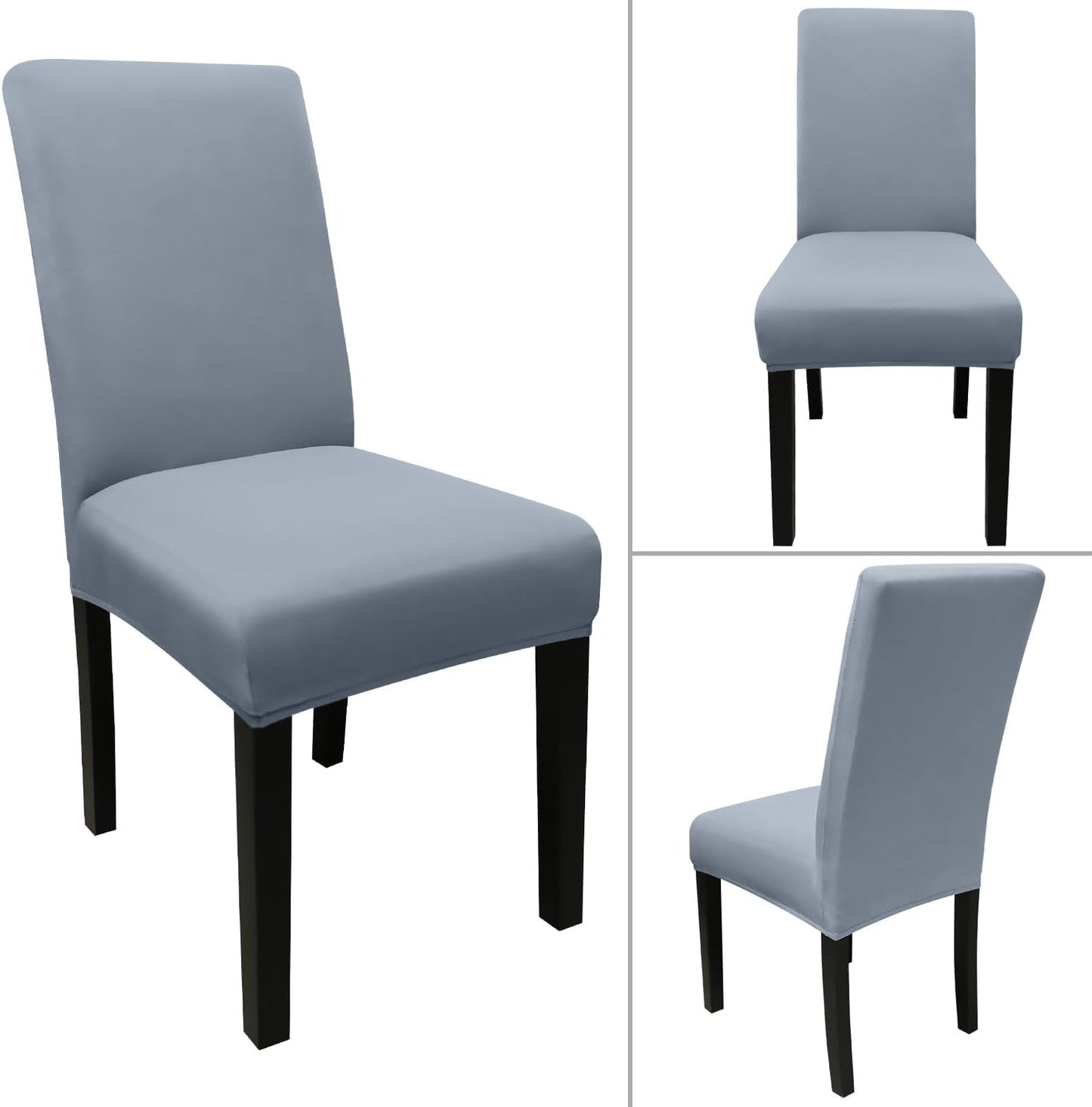 JQinHome Dining Chair Covers Dining Room Chair Slipcovers, 2 Pack High Stretch Removable Washable Parsons Chair Slipcover for Home Party Hotel Wedding Ceremony (Light Grey)