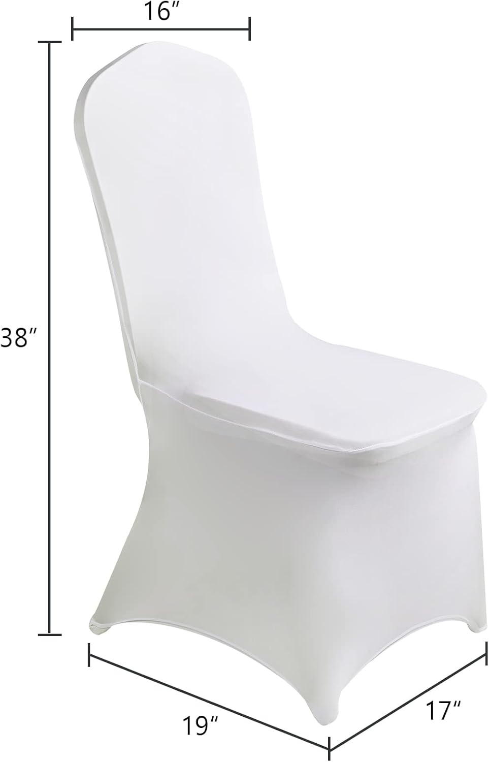 SUPERO Waterproof Spandex Chair Cover 25PCS, Stretch Dining Chair Covers, Polyester Outdoor Chair Covers, Protector Stretch Chair Cover for Party Universal, Banquet, Wedding Event, Hotel(White)