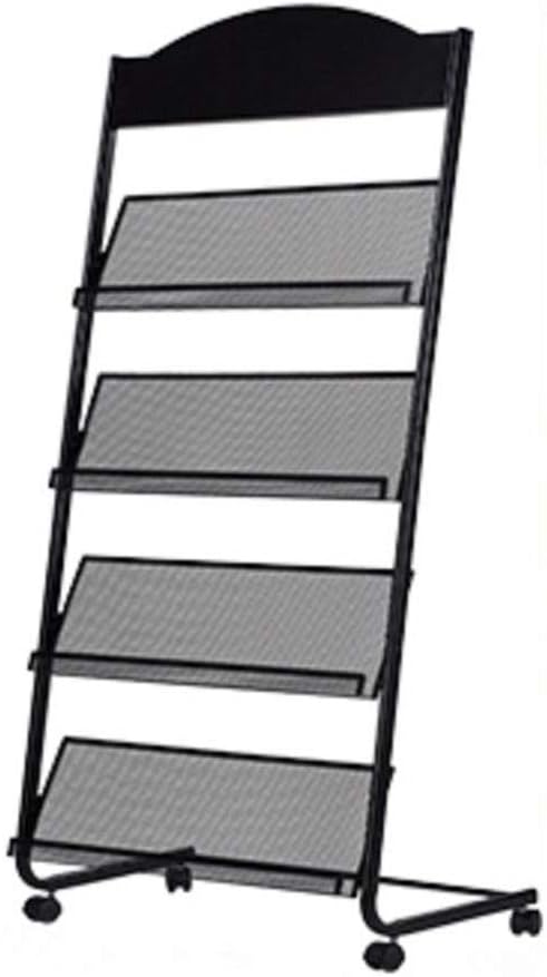 GENMO Iron Simple Floor-Standing Magazine Display Rack - Black