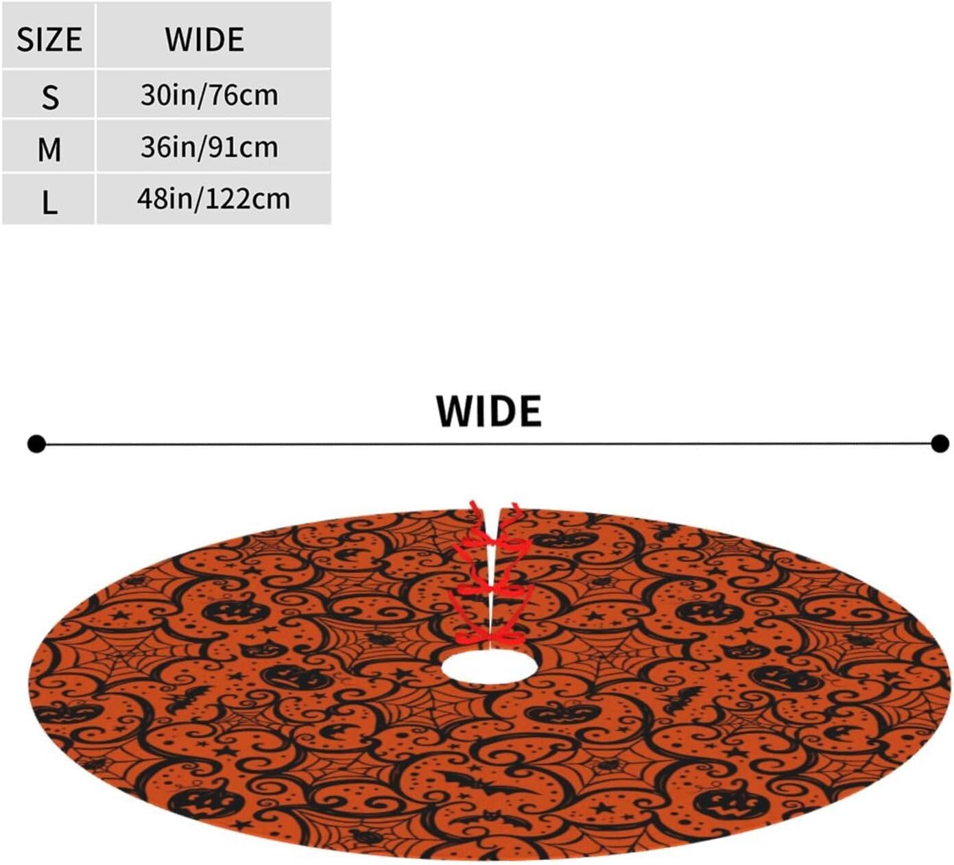 Christmas Tree Skirt,Halloween Pumpkin Xmas Tree Skirt Rustic Farmhouse Tree Skirt for Christmas Decor Xmas Holiday Home Party Decorations36