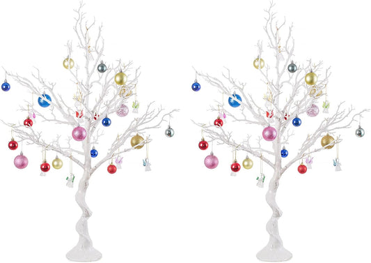 NUPTIO Artificial Christmas Tree Branch: 3.44 feet Tall White Manzanita Tree Halloween Centerpiece Wedding Centerpieces for Tables - Decorative Ornament Display Tree Branches for Weddings (2 Pc)