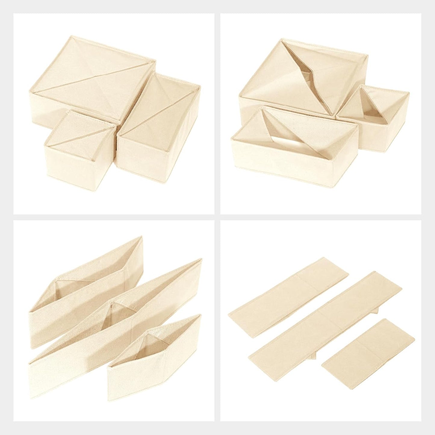 6 Pack Drawer Organizers for Clothing,Fabric Foldable Closet Organizers and Storage Dresser Drawer Dividers Storage Basket Bins for Clothes,Socks,Scarves,Ties,Underwear,Towels