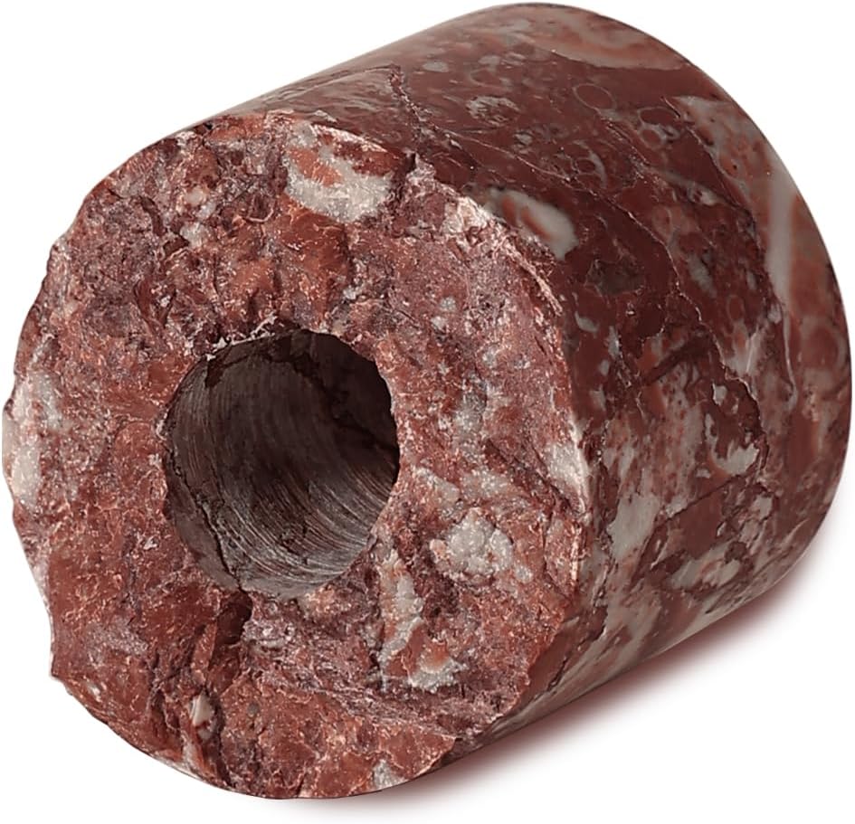 Travertine Candle Holder - Handmade Marble Candlestick Holder for Taper Candle - Vintage Small Stone Candle Sticks Holder Decor for Table Centerpieces, Wedding, Party, Fits 3/4 Inch Thick Candle