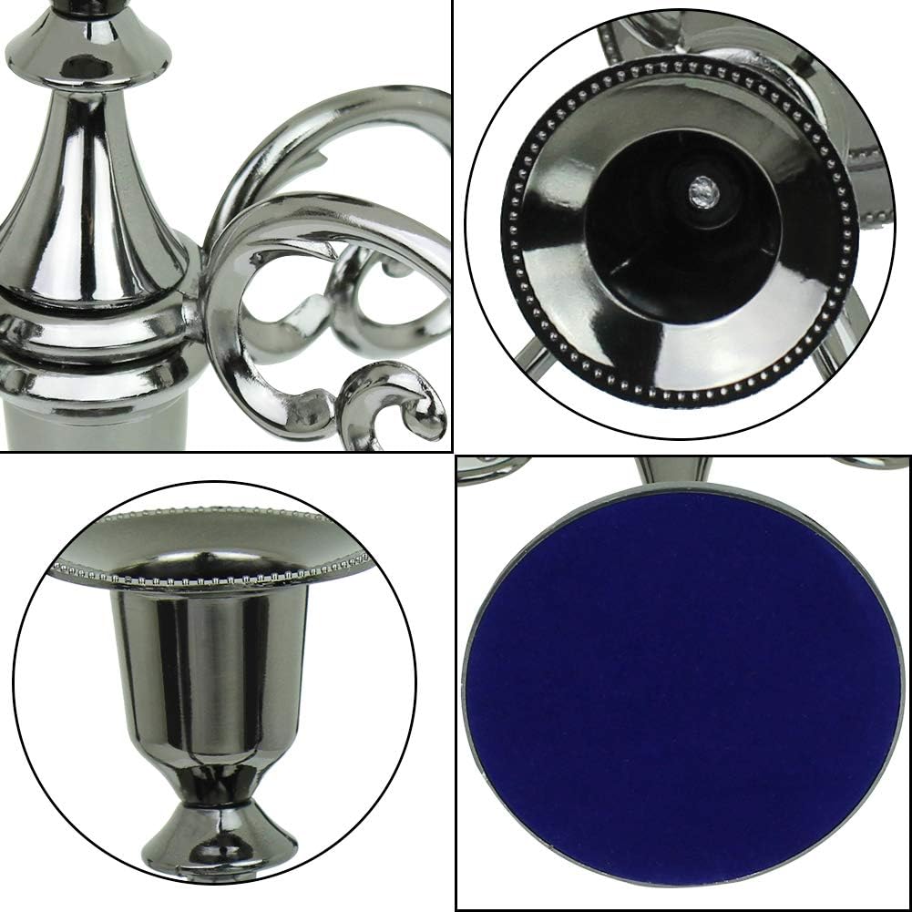 Metal Candelabra 5-Candle 10.1 Inch Tall Candle Holder Stick for Home Wedding Event and Party Festival,Black