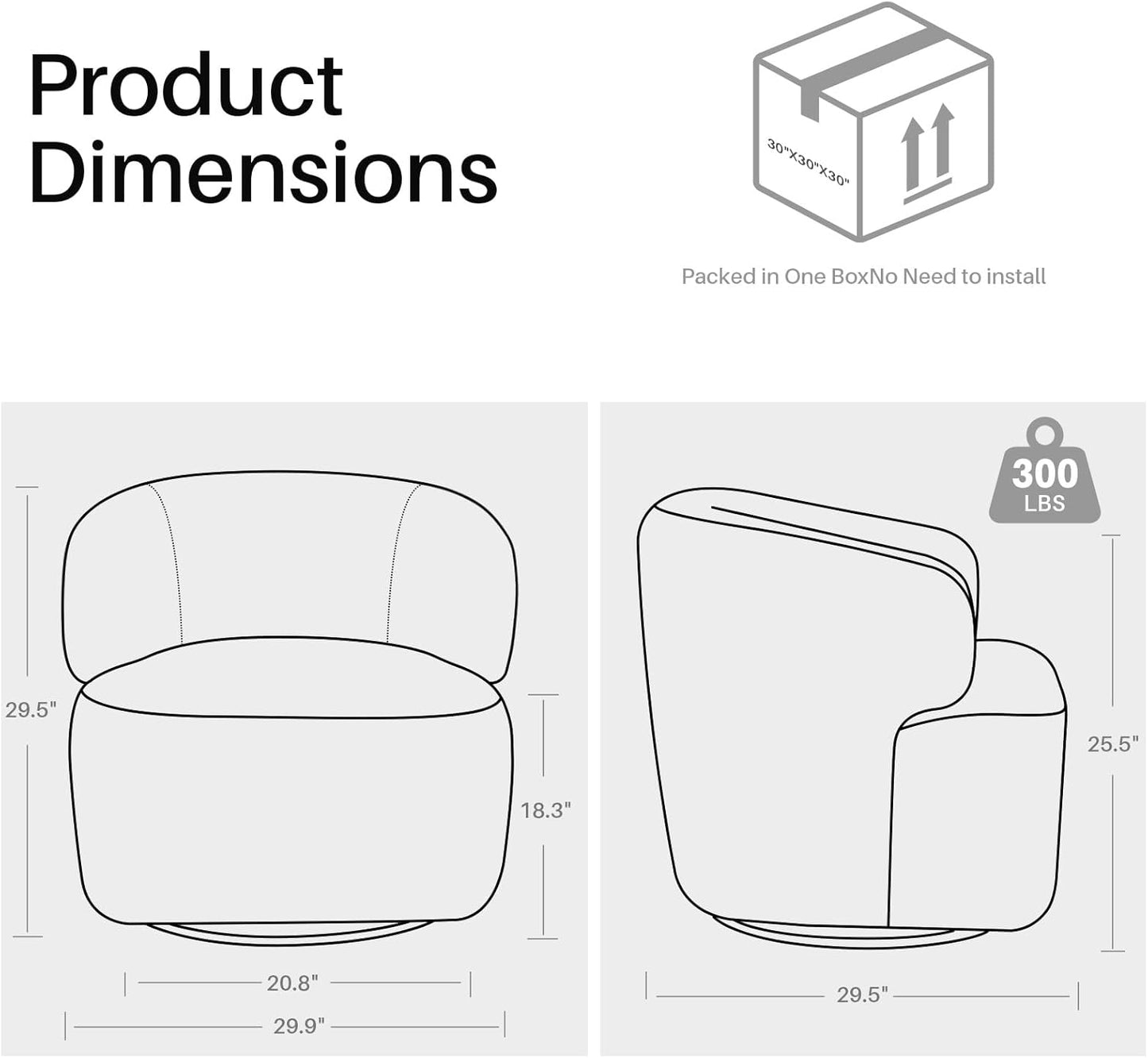 Swivel Accent Chair, Chenille Barrel Chair for Living Room, Cozy Round Boucle Arm Chair, Metal Base for Club Nursery Bedroom, Beige