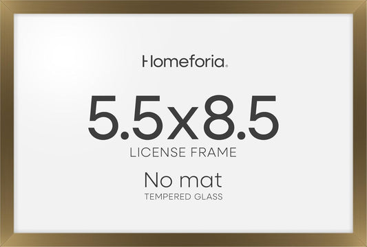 Homeforia 5.5 x 8.5 Business License Frame Bronze, High End Metal 5.5x8.5 Certificate Frame, 8.5x5.5 Document Frames for Wall or Tabletop, 5.5 by 8.5 Picture Frames, Tempered Glass, Wall Kit, Set of 1