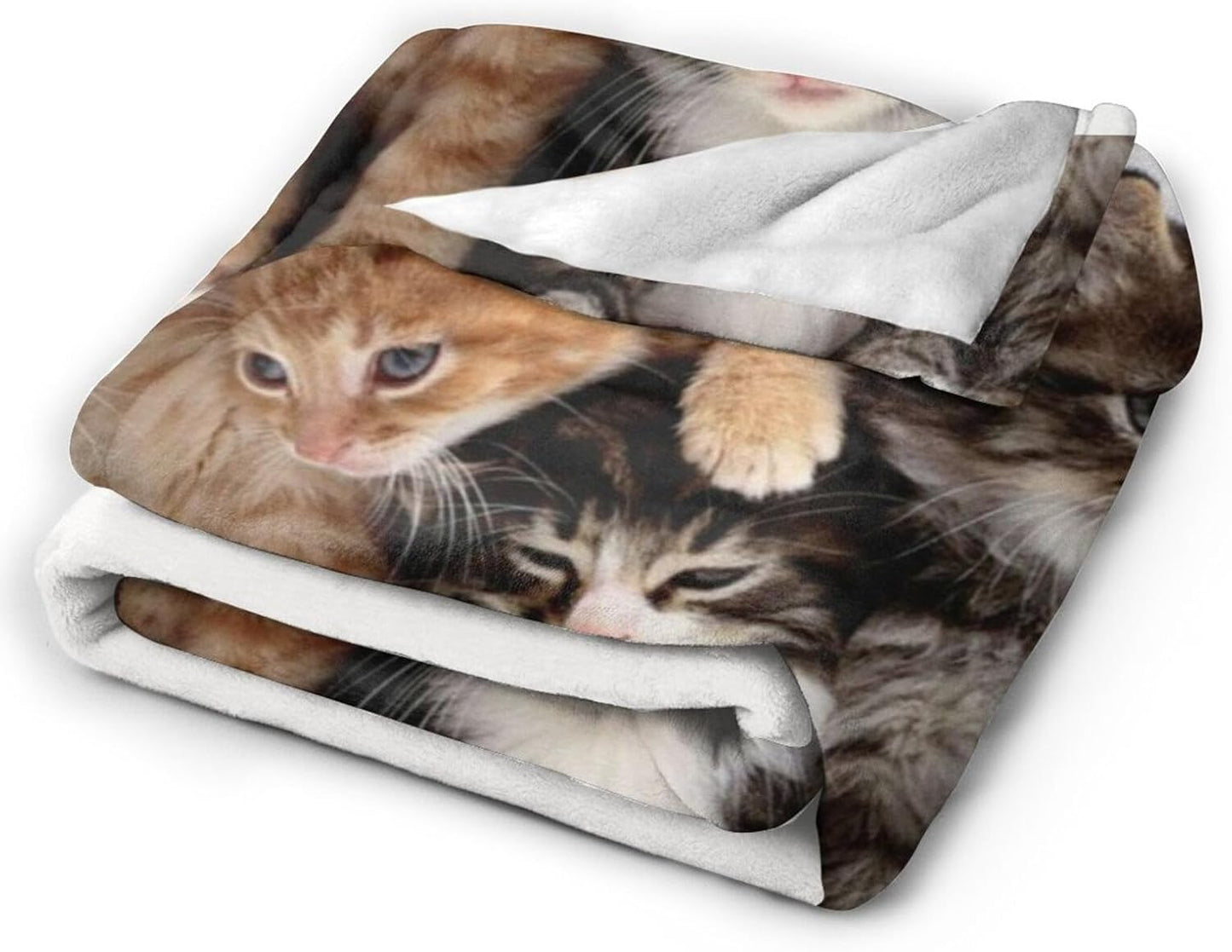 HGOD DESIGNS Cats Throw Blanket Ultra Soft Warm All Season Kittens Family Cats Decorative Fleece Blankets for Bed Chair Car Sofa Couch Bedroom 40"X50"