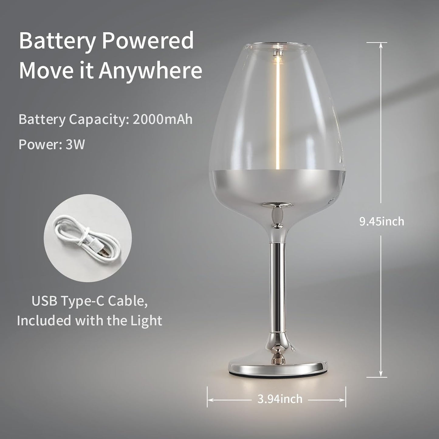 Romantic Cordless Table Lamp Adjustable - Table Lights 3 Modes (Light, Dark, Breathing), Touch Lamp, Battery Operated-IP65 Waterproof for Outdoor Patio/Restaurants/Home/Dinner